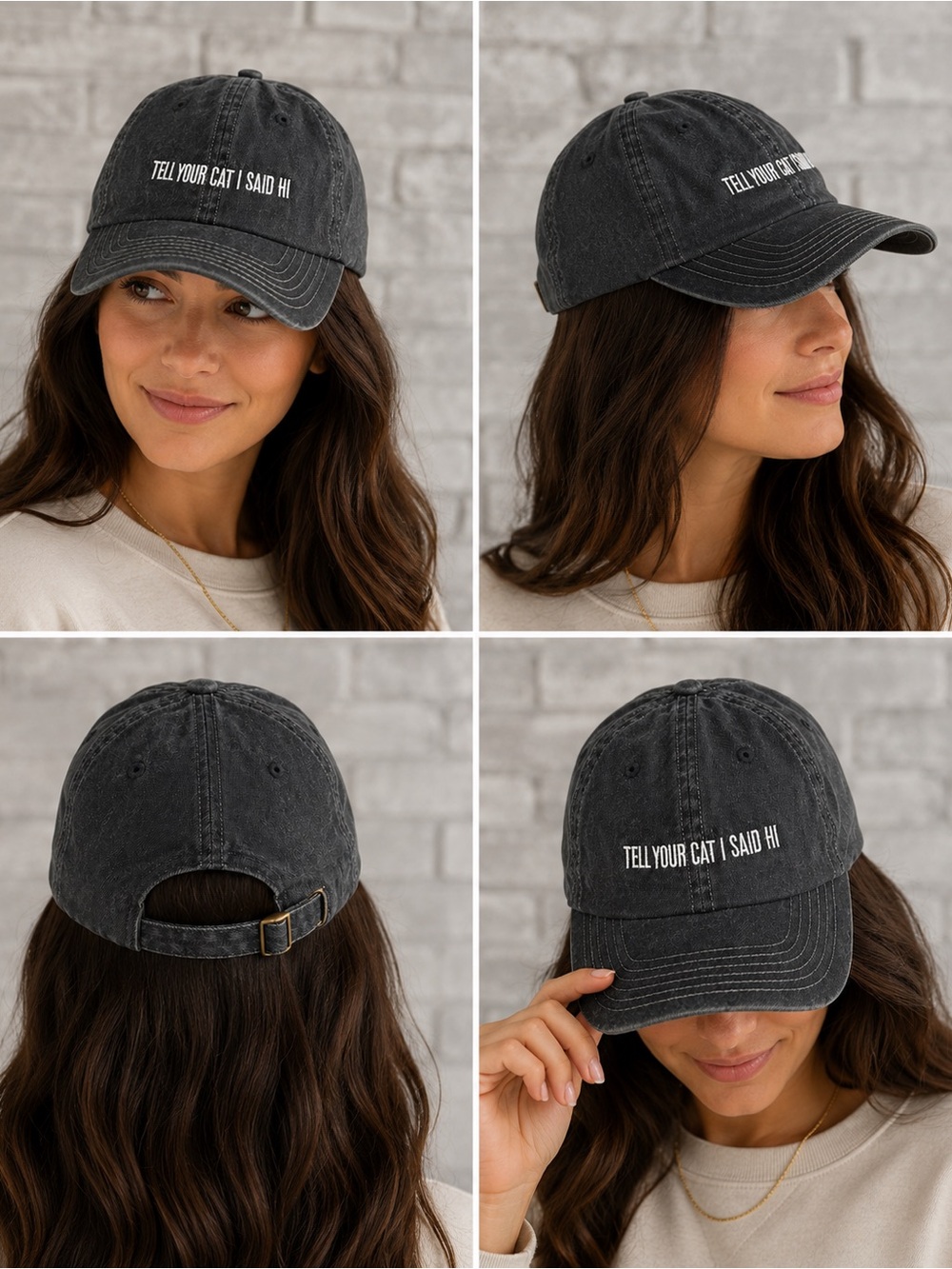 Gray Cat Lovers Cap NWT